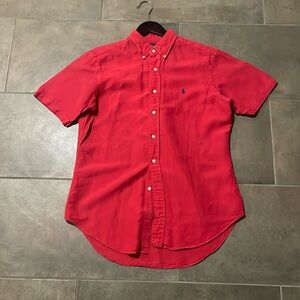 Ralph Lauren red linen shirt. Size medium